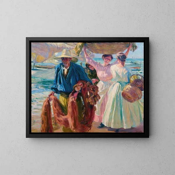 Valence revenant de la pêche - José Mongrell — ingelijst kunstwerk aan de muur
