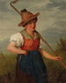 portret van een jong meisje in traditionele kleding - Josef Böche — weergave van het kunstwerk