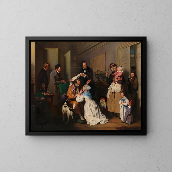 L'Ophtalmologue - Josef Danhauser — ingelijst kunstwerk aan de muur