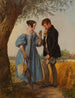 La rencontre - Josef Danhauser — weergave van het kunstwerk