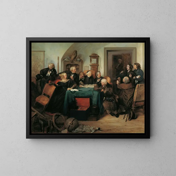 L'ouverture du testament - Josef Danhauser — ingelijst kunstwerk aan de muur