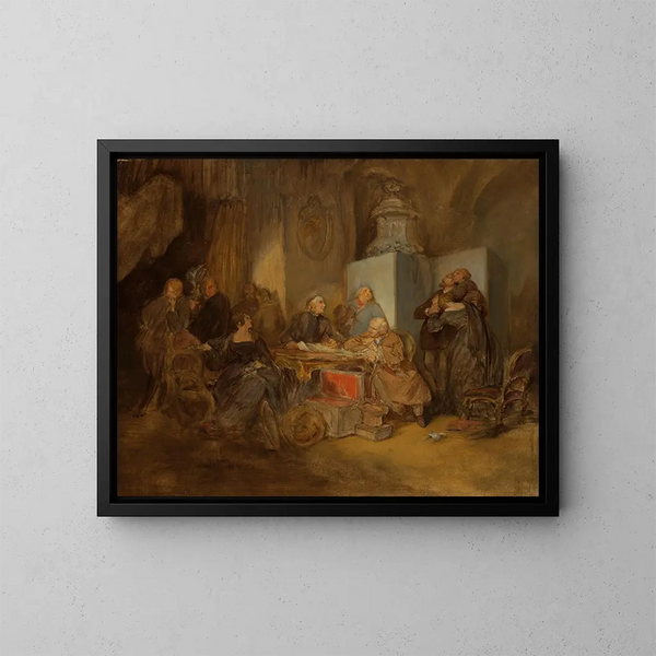 L'Ouverture du testament II - Josef Danhauser — ingelijst kunstwerk aan de muur