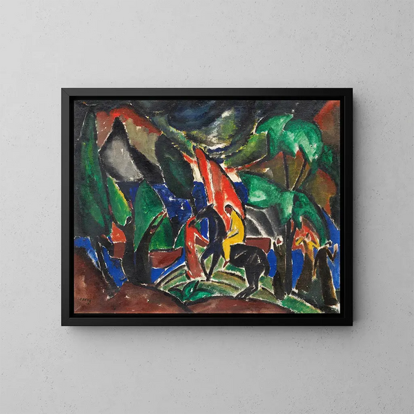 L'Attendu - Josef Eberz — ingelijst kunstwerk aan de muur