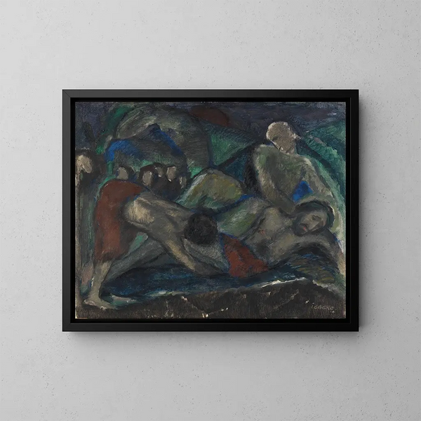 Opgraving - Josef Eberz — ingelijst kunstwerk aan de muur