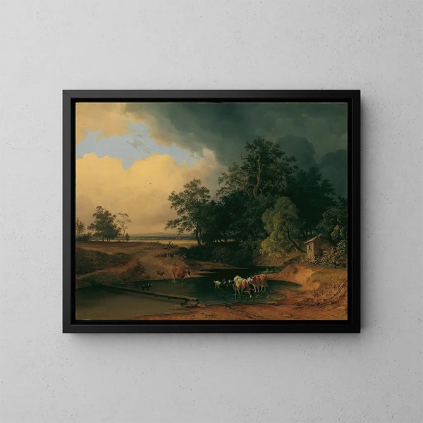 Landschap van de zee bij schemering - Josef Feid — ingelijst kunstwerk aan de muur