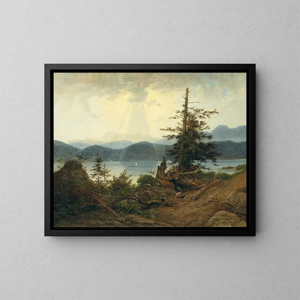 Scene at Attersee - Josef Feid — ingelijst kunstwerk aan de muur