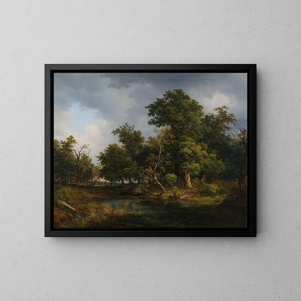 Boslandschap - Josef Feid — ingelijst kunstwerk aan de muur
