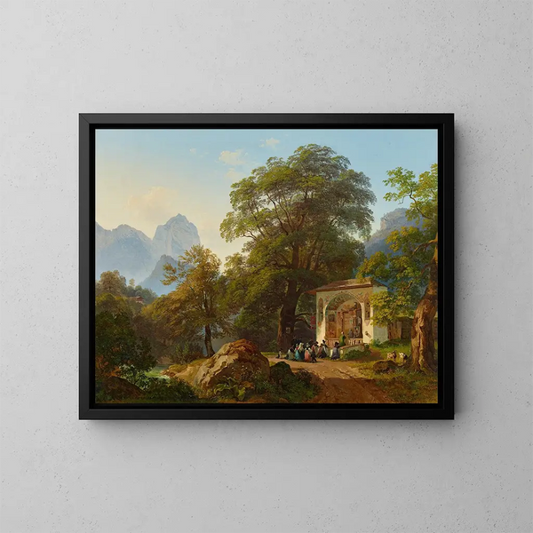 Kapel in het bos - Josef Höger — ingelijst kunstwerk aan de muur