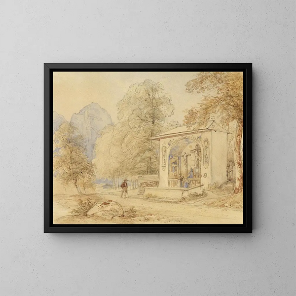van de Pelgrim en kapel van Golgotha - Josef Höger — ingelijst kunstwerk aan de muur