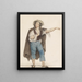 Portrait painting of the Burgtheater actor Baumeister in the role of the flute player of Hamelin - Josef Kriehuber — framed artwork on a wall