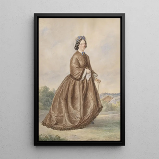 Josef Kriehuber - Bildnis einer Dame vom Lande in braunem Kleid.webp