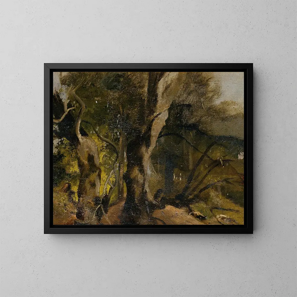 Studie van bos - Josef Navrátil — ingelijst kunstwerk aan de muur