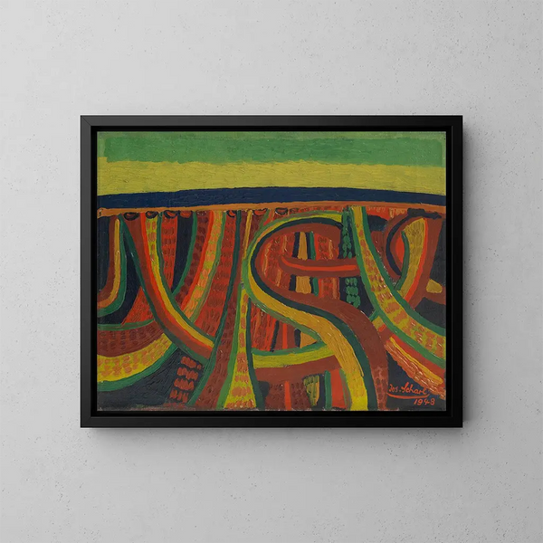 Terre torturée - Josef Scharl — ingelijst kunstwerk aan de muur