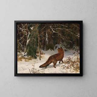 Winterontmoeting - Josef Schmitzberger — ingelijst kunstwerk aan de muur