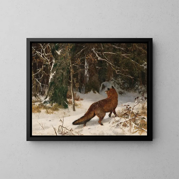 Winterontmoeting - Josef Schmitzberger — ingelijst kunstwerk aan de muur