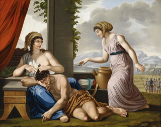 Samson en Dalila - Josef Worlicek — weergave van het kunstwerk