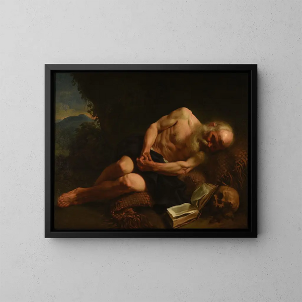Sint Jeroen - Joseph Marie Vien — ingelijst kunstwerk aan de muur