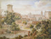 Uitzicht op het klooster van San Isidoro op Sint-Pieter in Rome - Joseph Anton Koch — weergave van het kunstwerk