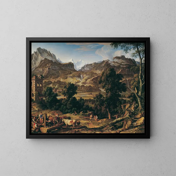 L'Oberland bernois - Joseph Anton Koch — ingelijst kunstwerk aan de muur