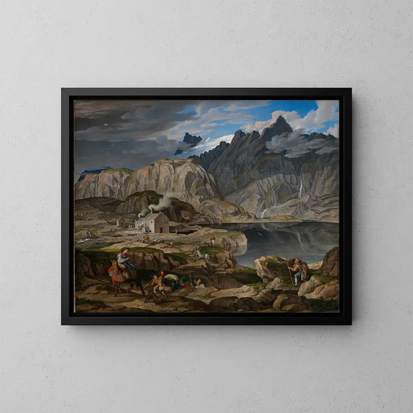 L'hospice du col du Grimsel - Joseph Anton Koch — ingelijst kunstwerk aan de muur