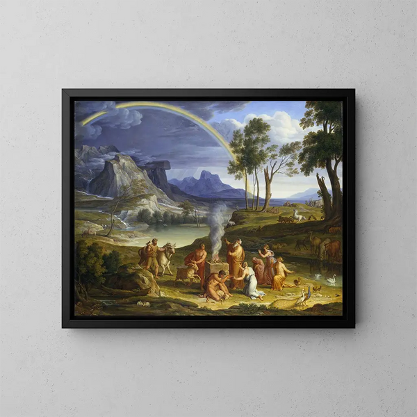 Landschap met Noë die een dankoffer brengt - Joseph Anton Koch — ingelijst kunstwerk aan de muur