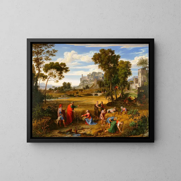 Landschap met Ruth en Boaz - Joseph Anton Koch — ingelijst kunstwerk aan de muur
