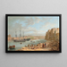 HMS Champion aangemeerd voor de kust van Fort St Angelo La Valette Malta - Joseph Cartwright — ingelijst kunstwerk aan de muur
