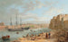 HMS Champion aangemeerd voor de kust van Fort St Angelo La Valette Malta - Joseph Cartwright — weergave van het kunstwerk