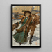 Skaters on Ice - Joseph Christian Leyendecker — framed artwork on a wall