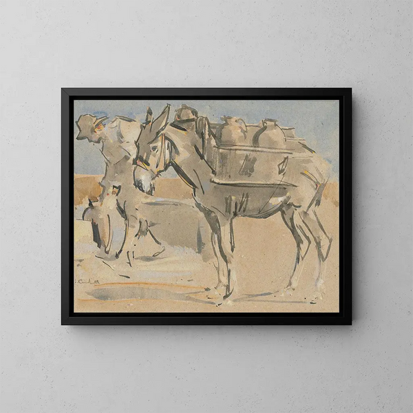 De waterdrager - Joseph Crawhall — ingelijst kunstwerk aan de muur