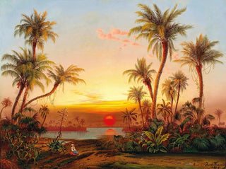 Joseph Firmenich - A Southern Landscape With Palms In The Evening Light.webp