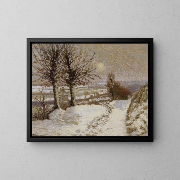Landschap, zon en sneeuw - Joseph Félix Bouchor — ingelijst kunstwerk aan de muur