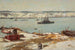 Rivière Hudson en oorlogsschepen USS Connecticut - Joseph Henry Sharp — weergave van het kunstwerk