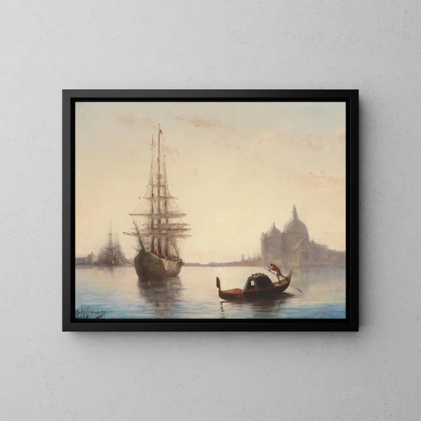 Venetië - Joseph Hippolyte Aussandon — ingelijst kunstwerk aan de muur