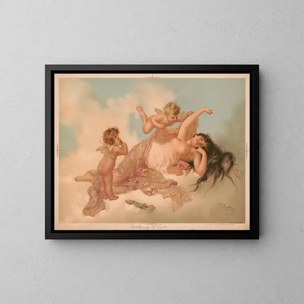 L'Éveil de l'amour - Joseph Hoover — ingelijst kunstwerk aan de muur