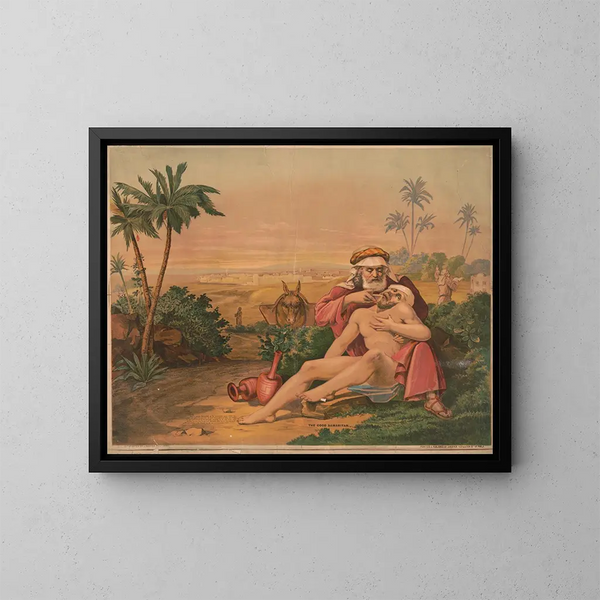 De goede Samaritaan - Joseph Hoover — ingelijst kunstwerk aan de muur