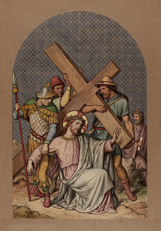 Joseph Hussenot - V Simon le Cyrinien aide Jsus porter sa.webp