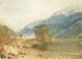 Een uitzicht vanaf het kasteel van Saint-Michel Bonneville Savoie vanaf de oevers van de rivier Arve - Joseph Mallord William Turner — weergave van het kunstwerk