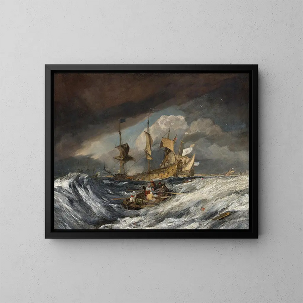 Bateaux transportant des ancres vers les vaisseaux de guerre néerlandais - Joseph Mallord William Turner — ingelijst kunstwerk aan de muur