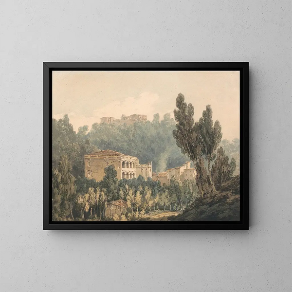 in de vallei bij Vietri - Joseph Mallord William Turner — ingelijst kunstwerk aan de muur