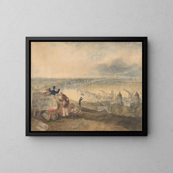 Uitzicht op Londen vanaf Greenwich - Joseph Mallord William Turner — ingelijst kunstwerk aan de muur