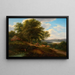 Landschap met rivier en kudde vee - Joseph Messmer — ingelijst kunstwerk aan de muur