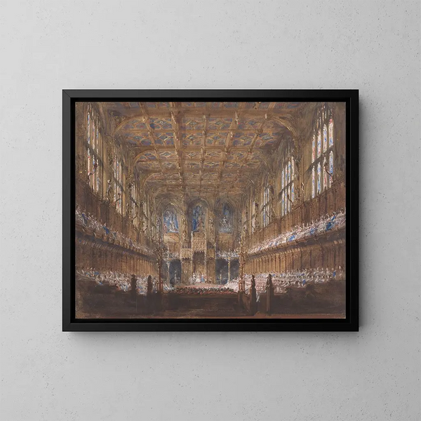 L'ouverture d'État du Parlement dans la Chambre des Lords reconstruite - Joseph Nash — ingelijst kunstwerk aan de muur