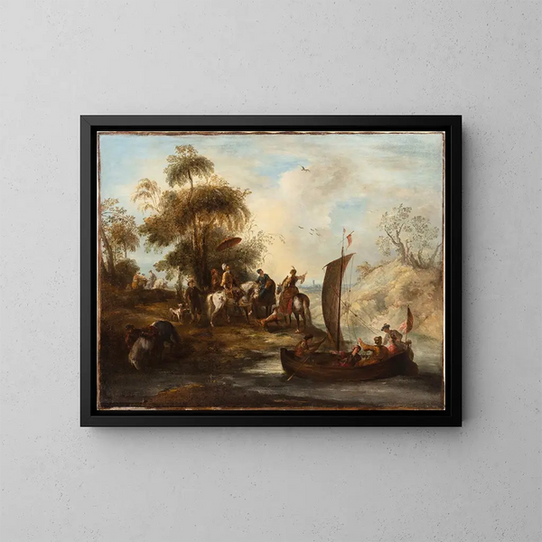Jacht op de valk - Joseph Parrocel — ingelijst kunstwerk aan de muur