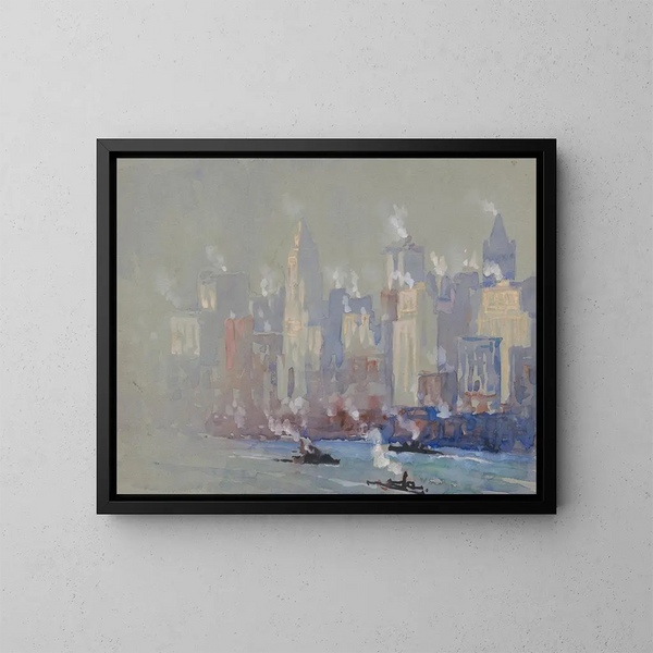 Nevel en stoom - Joseph Pennell — ingelijst kunstwerk aan de muur