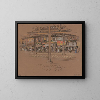 Avenue du Sixième - Joseph Pennell — ingelijst kunstwerk aan de muur