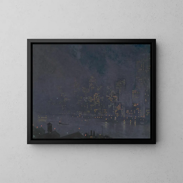 Wolkenkrabbers 's Nachts - Joseph Pennell — ingelijst kunstwerk aan de muur