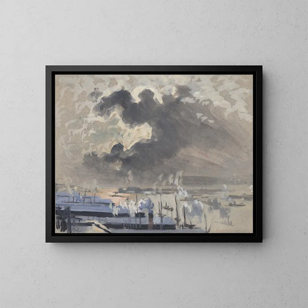 Stormen aan de horizon - Joseph Pennell — ingelijst kunstwerk aan de muur