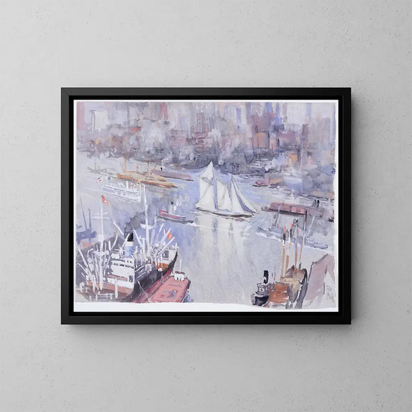 De zeilboot - Joseph Pennell — ingelijst kunstwerk aan de muur