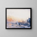 Winterzonsondergang in de haven van New York - Joseph Pennell — ingelijst kunstwerk aan de muur